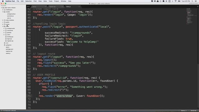 Creating User Profiles with Node JS - YelpCamp Tutorial