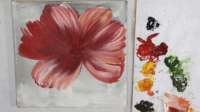 How to paint a Flower on canvas/ Demo /Acrylic Technique on canvas by Julia Kotenko