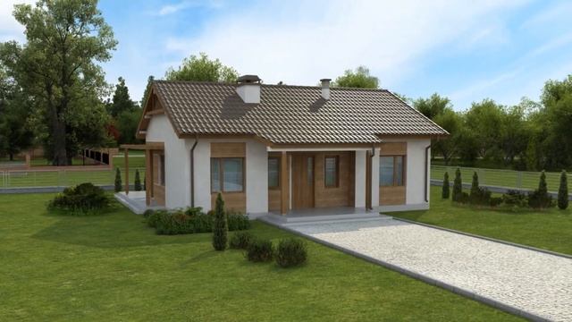 Z136 Проект компактного одноэтажного дома без гаража