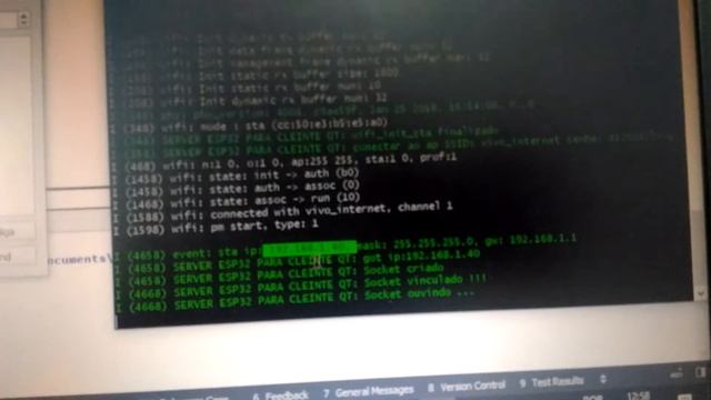 ESP32 Server e Software Cliente QT Creator