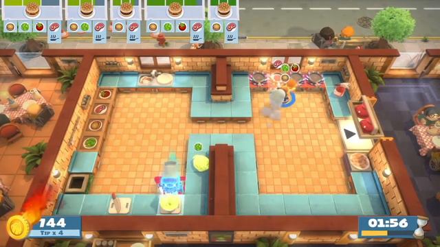 Overcooked Lvl 1-4 4 stars!!! [Guide / Walkthrough]