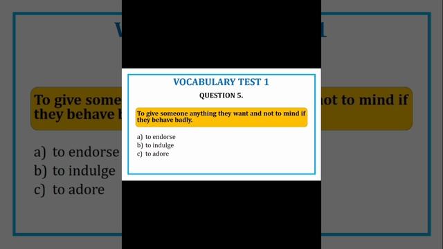 Vocabulary test 1