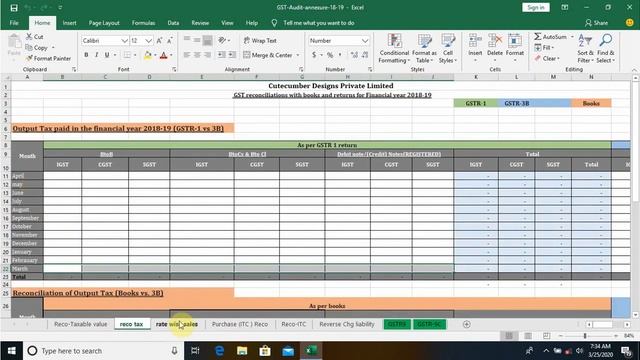 How to make GST Reconciliation in Excel sheet for GSTR-9 & GSTR-9C | Annual Return Reconciliation