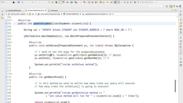 Spring Jdbc Batch update | Transaction management in spring [Basics] | @transactional