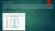 Cell range in excel