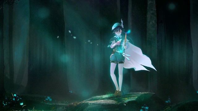ANIMATION GENSHIN VENTI PLAYING THE HARP