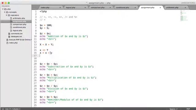 PHP Assignment operator Examples [part 13]