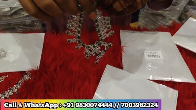 Ad Jewellery Wholesale Market Kolkata Barabazar | American Diamond Jewellery Best Collection ||