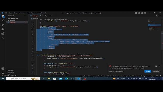 Url Shortner in golang || net/http || golang project for beignner