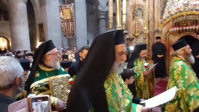 Крестопоклонная неделя. Крестный ход Патриарха Иерусалимского вокруг Кувуклии