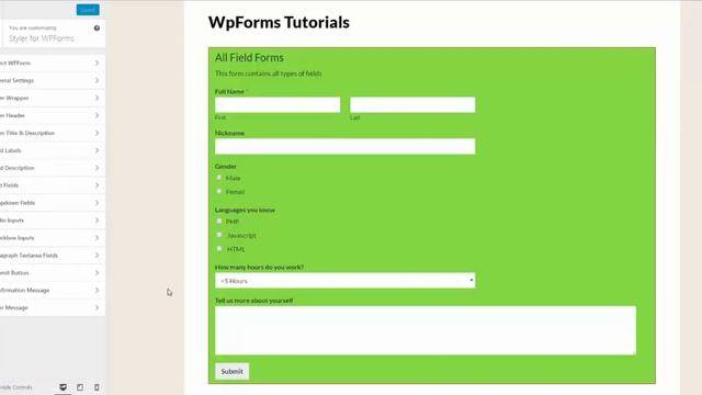 Free Method  to Set Errors Padding in WpForms