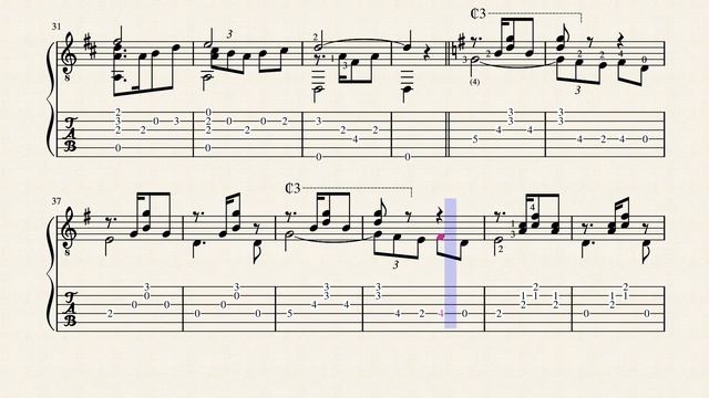 Habanera - Cottin, Alfred (1863 - 1923) - Tablature