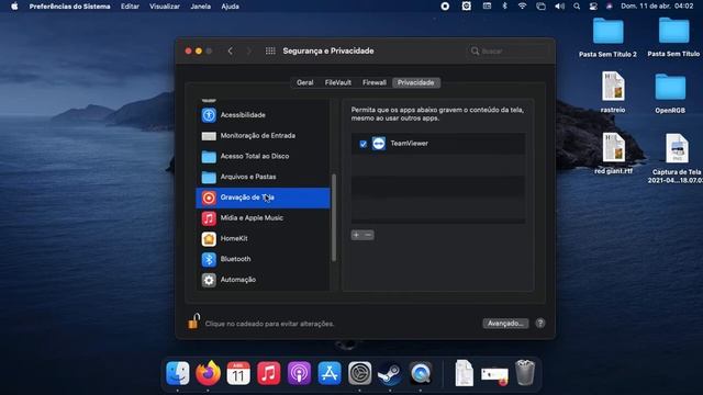Liberar permissões no sistema para que AnyDesk e TeamViewer para terem acesso total no Hackintosh