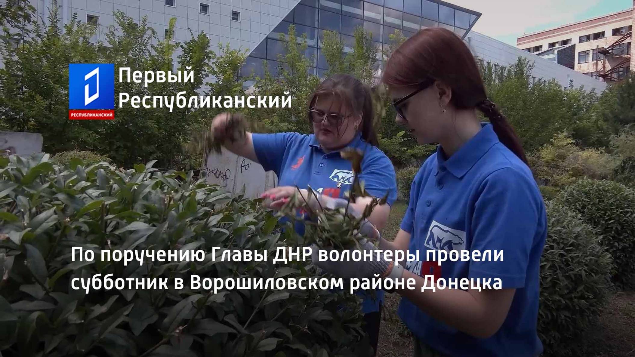 По поручению Главы ДНР волонтеры провели субботник в Ворошиловском районе Донецка