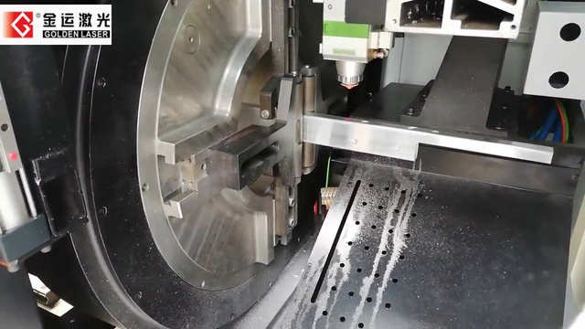 4000w P3080 раскраивает 4mm алюминиевые трубы -Golden Laser
