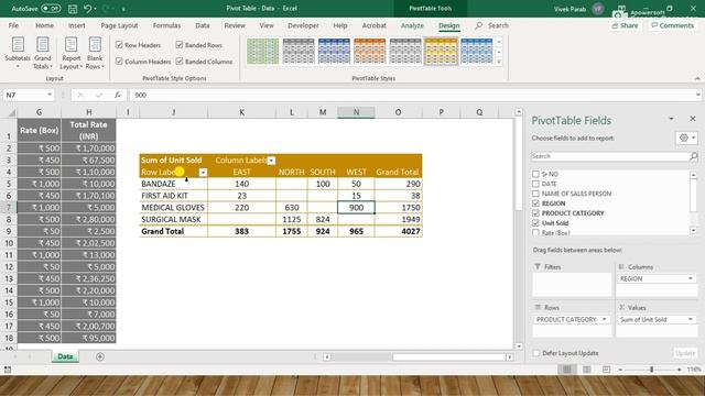pivot table for beginners in excel in Hindi || Microsoft excel 2007,2010,2016