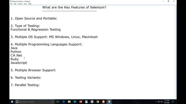 What are the Key Features of Selenium?