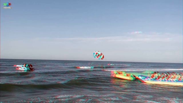 3D stereo red cyan Отдых в Кучугурах 2017. Где и как. Обзор. Мальковский Вадим