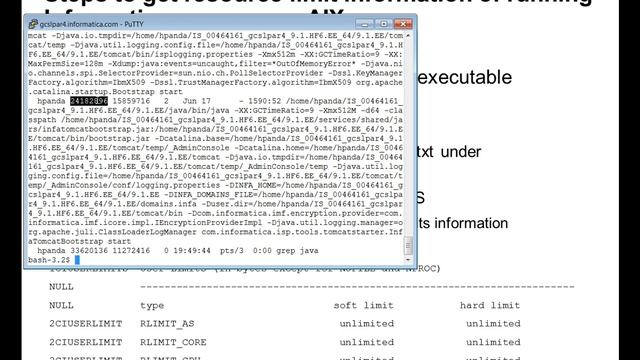 How to find ulimit value of informatica processes on AIX