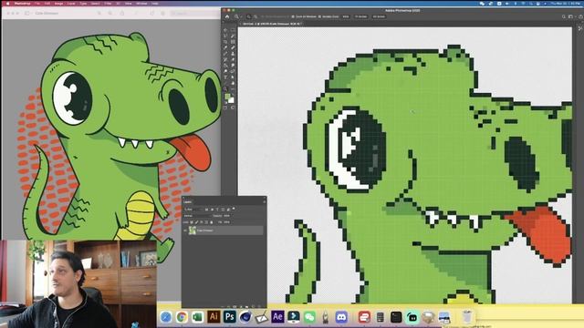 Convert your Illustrations to 1 Bit Pixel Art !00x100 : Photoshop Tutorial For Print On Demand