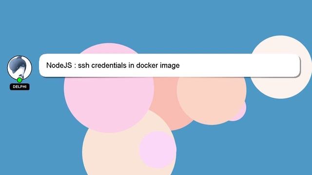 NodeJS : ssh credentials in docker image