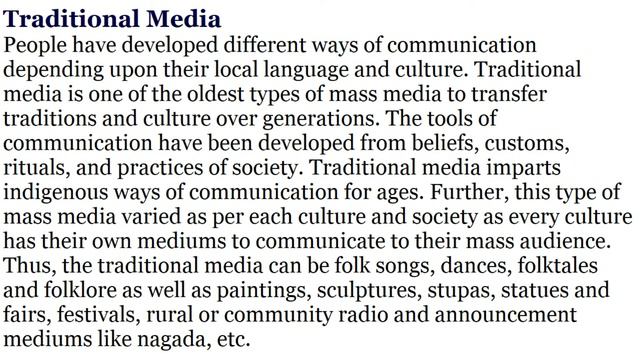 What is Traditional Media? | Mass Media | Urdu / Hindi