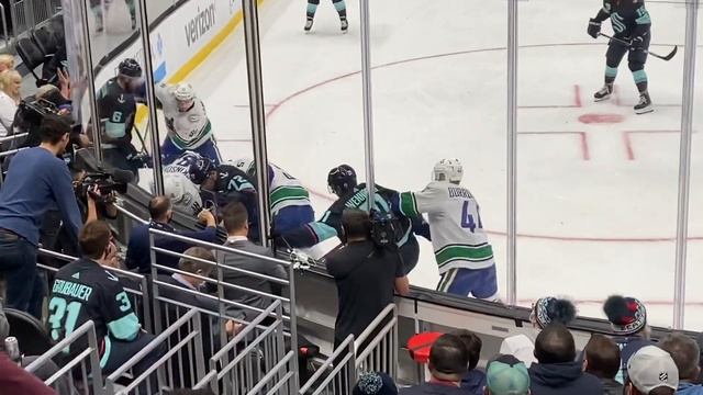 Seattle Kraken Inaugural home game first home goal 10/23/21 Vince Dunn lower bowl view