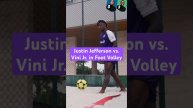 That time Justin Jefferson & Vini Jr. Competed in Foot Volley #championsleague #realmadrid