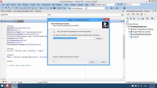 RAD Studio and Inno Setup installers