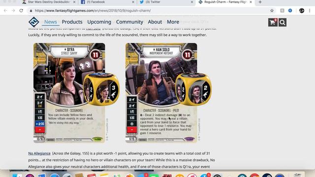 Star Wars: Destiny- Across the Galaxy SOLO SPOILERS (Quick Reaction and Review)