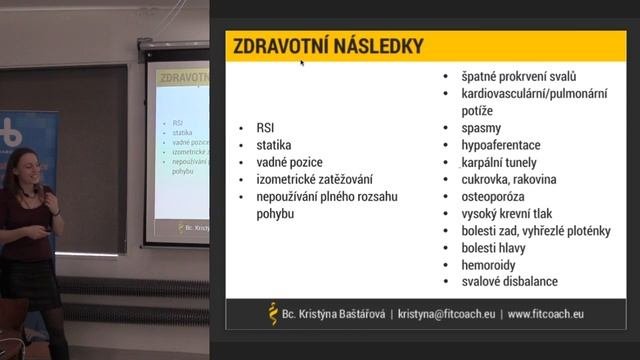 Kristýna Baštářová – Sedíte Často, Sedíte Hodně? Jak Si Nevysedět Bolesti Zad A Zdravotni