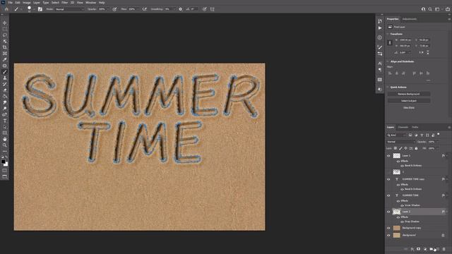 How to Write in the Sand in Adobe Photoshop