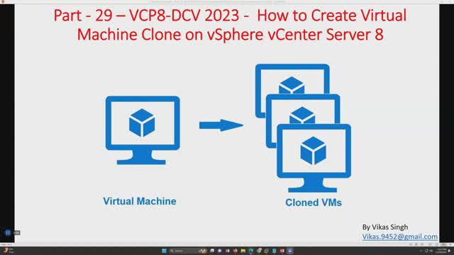 VCP8-DCV 2023 | Part-29 | How to Create Virtual Machine Clone on vSphere vCenter Server 8