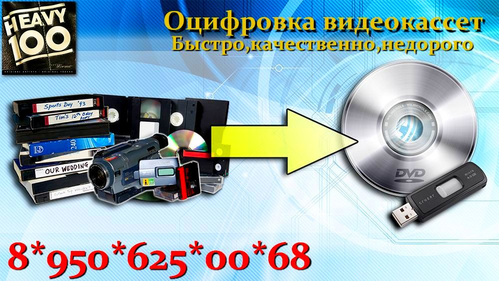 Оцифровка видеокассет VHS.