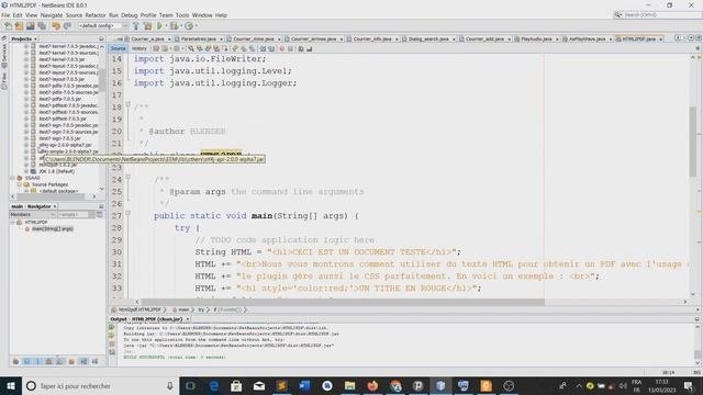 Convertir du texte HTML en PDF avec Itext et html2pdf en java