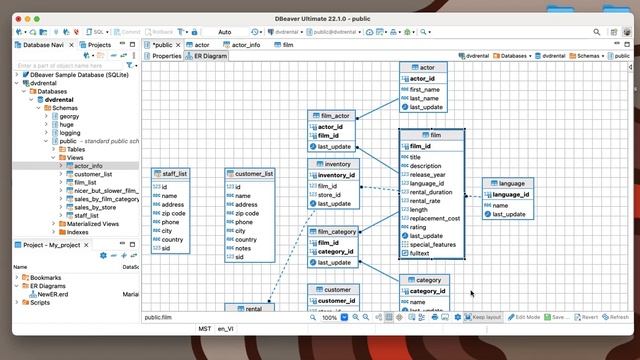 Two ways to use ERD in DBeaver