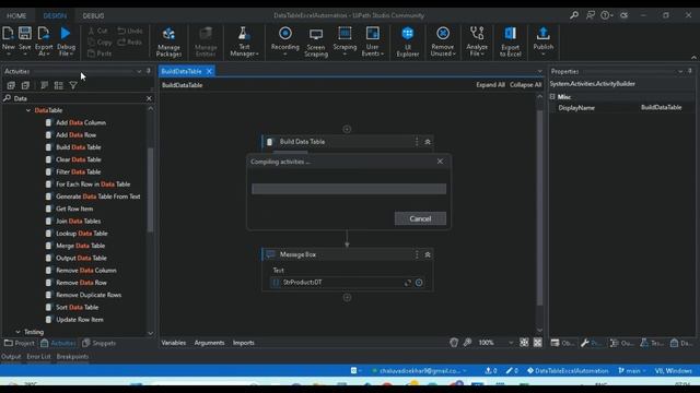Build DataTable & Read Range Excel Activity Day 13