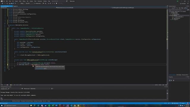 Discord.NET Bot Development (S2) · Creating a command handler · Episode 3 [OUTDATED, SEE DESC]