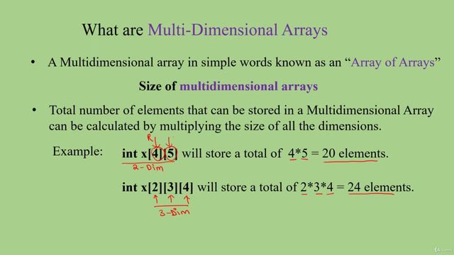 9. Multi-Dimensional Arrays