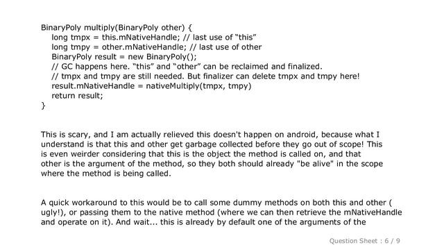 Android : Should Java finalizer really be avoided also for native peer objects lifecycle management