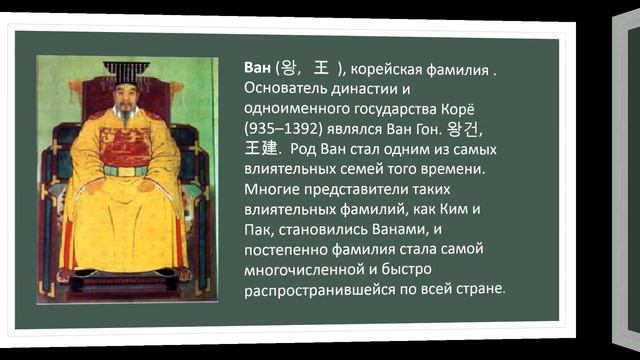 ВЭКС. Корейская фамилия ВАН