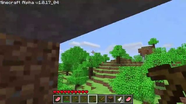 Minecraft Nostalgia! Alpha 1.0.17! Building my first ever hutt.