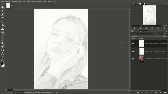 Gimp 2 10 24  Bleistiftzeichnung erstellen aus einem Foto