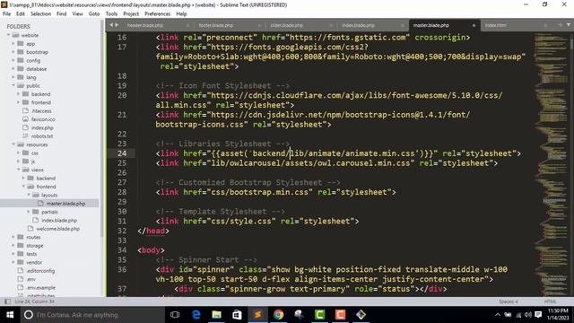 Business Website with Laravel: 1 frontend templating