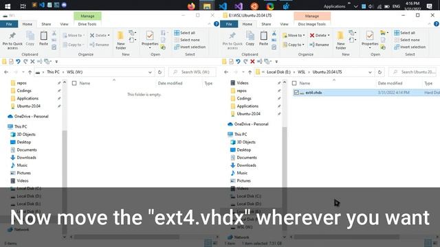 How to change wsl distro's path.