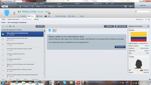 First game , first win | Napoli | Football Manager 2012 | Ep.3