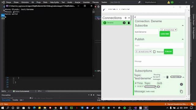 C# ile Mqtt Kullanımı.