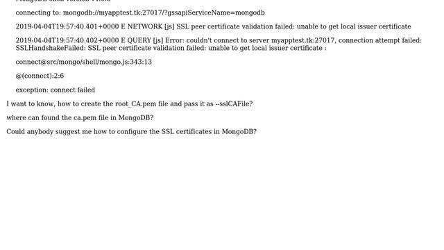 Databases: How to generate the root CA.pem in mongodb for configuring the ssl certificates?