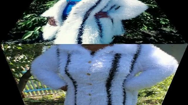 Шубка из травки крючком