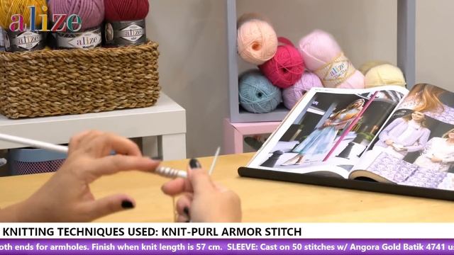 Alize Angora Gold Batik ile Zırh Örgü - Knit- Purl Armor Stitch
